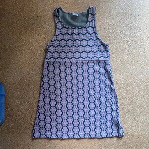 Geometric Floral Knit Sleeveless Dress